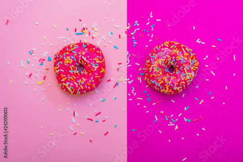 pink donuts background 