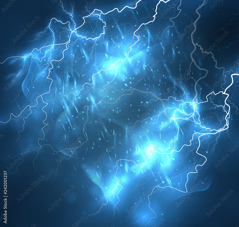 A bright lightning in the dark sky. Vector image A bright lightning in the dark sky. Vector image