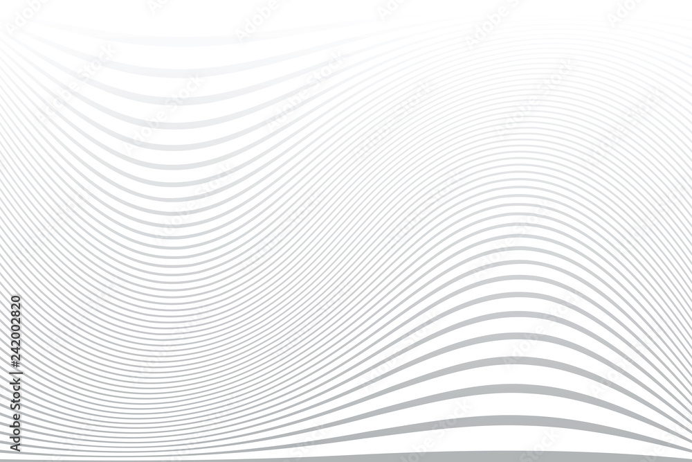 White wavy lines background. Abstract striped texture.