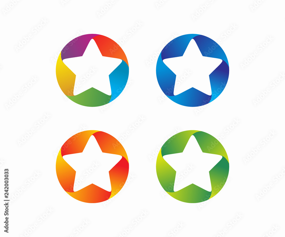 Colorful of Stars logo design concept, Stars logo template Colorful of Stars logo design concept, Stars logo template