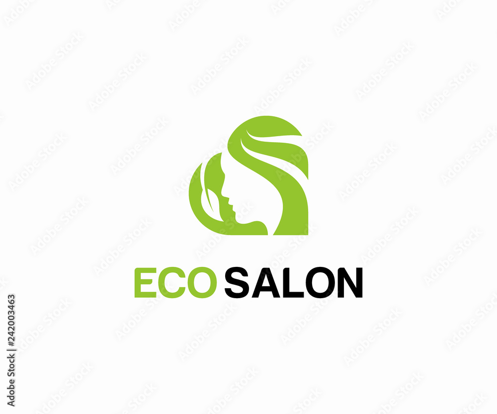 Fresh beauty salon logo design vector, Salon logo template Stock Vector