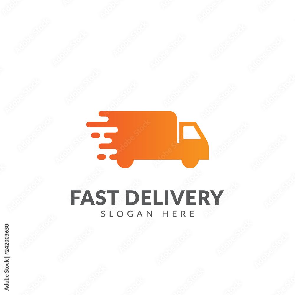 Truck car delivery logo vector design template with truck, car and speed symbol, fast delivery logo template Truck car delivery logo vector design template with truck, car and speed symbol, fast delivery logo template