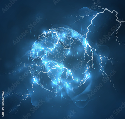 vector globe, planet earth,power, element, force of nature