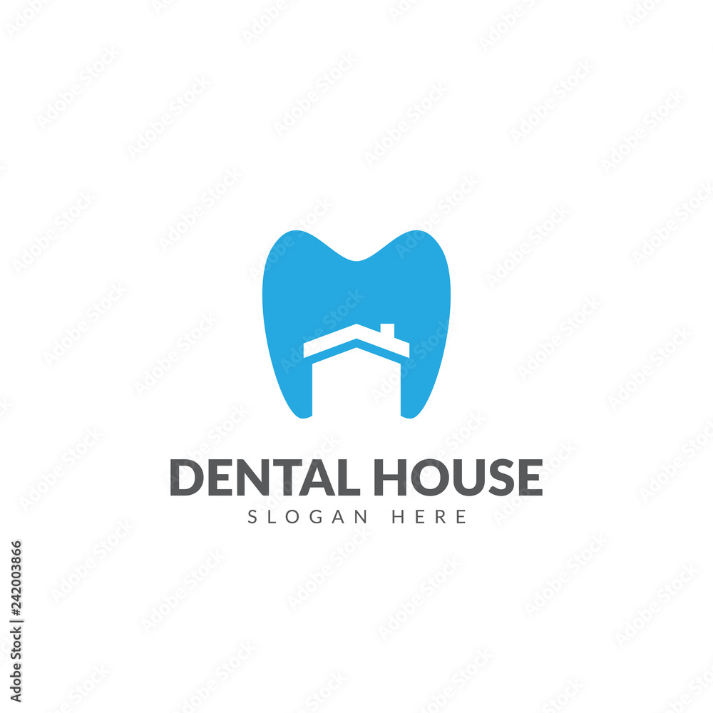Dental house logo vector design template with dental and home symbol Dental house logo vector design template with dental and home symbol