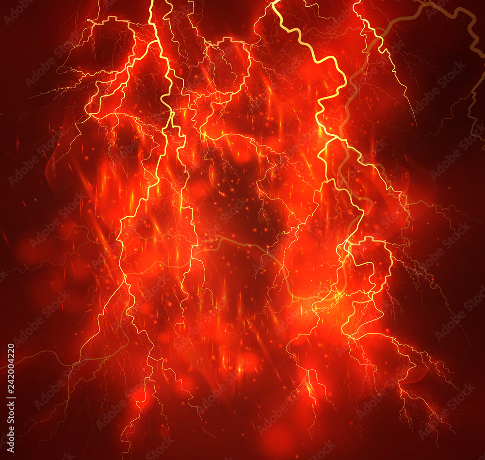 A bright lightning in the dark sky. Vector image A bright lightning in the dark sky. Vector image