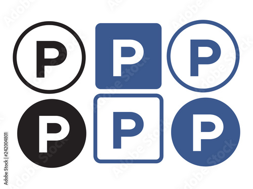 Parking zone vector icon. Parking transport area symbol