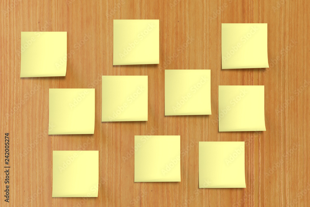 10 yellow sticky note on background