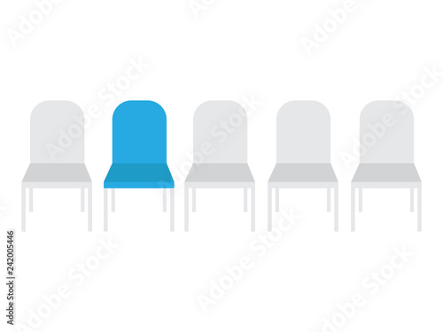 Vacant chairs vector. Job recruiting concept. Empty vacant place vacancy