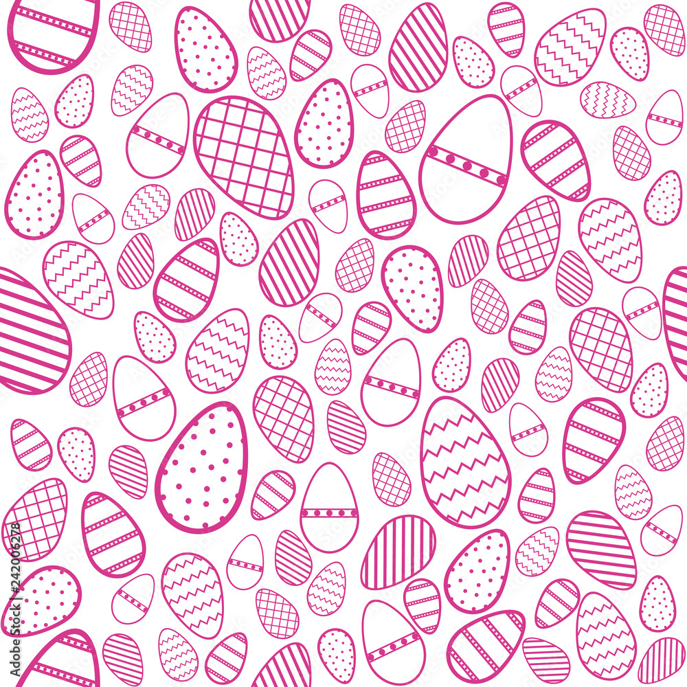seamless background of decorated pink easter eggs on white seamless background of decorated pink easter eggs on white