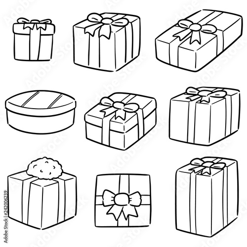 vector set of gift box