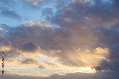 Beautiful sunrise sky with clouds