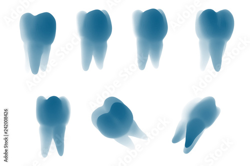vector set of 3d teeth for dental medicine. isolated on white