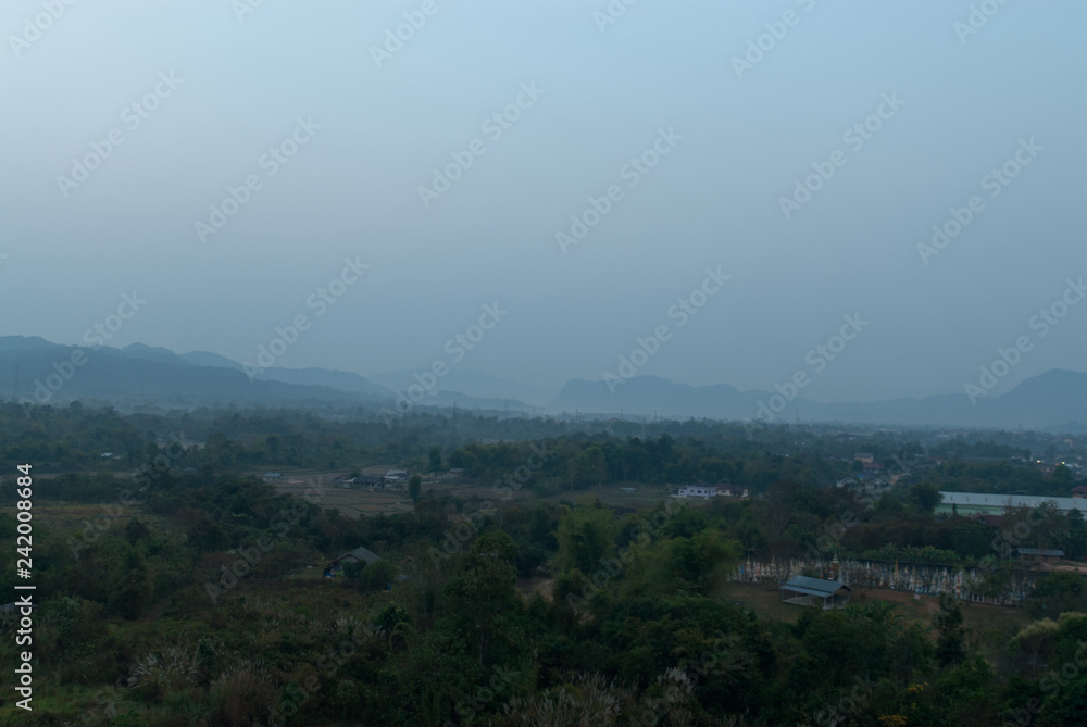 Hot air balloon flying in Laos