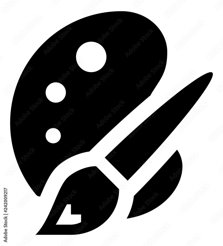 Artist Palette Paint Brush Icon Artist Palette Paint Brush Icon