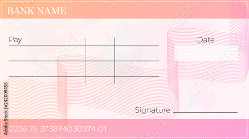 blank bank cheque