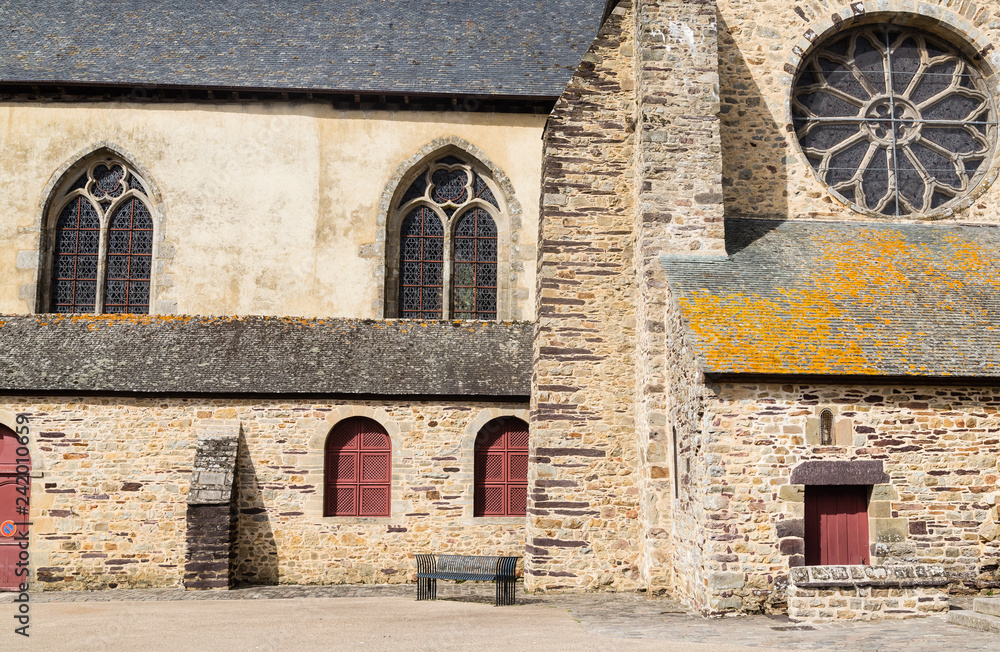 Fototapeta premium France, Ile et Vilaine, Fragment of Church of Paimpont Abbey