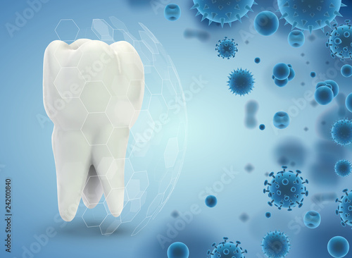 protection of teeth from caries and diseases. vector template