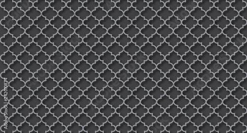 Grey Quatrefoil Background