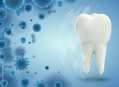 protection of teeth from caries and diseases. vector template