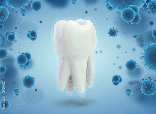 protection of teeth from caries and diseases. vector template
