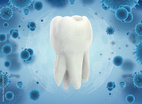 protection of teeth from caries and diseases. vector template