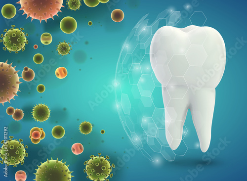 protection of teeth from caries and diseases. vector template