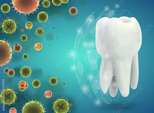 protection of teeth from caries and diseases. vector template