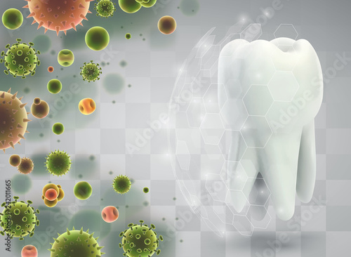 protection of teeth from caries and diseases. vector template