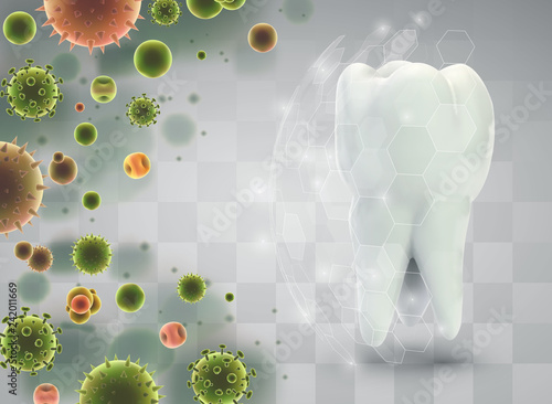 protection of teeth from caries and diseases. vector template