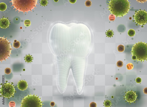 protection of teeth from caries and diseases. vector template
