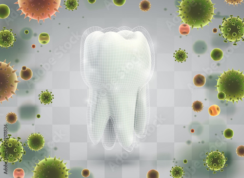 protection of teeth from caries and diseases. vector template