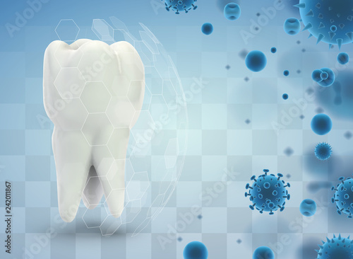 protection of teeth from caries and diseases. vector template