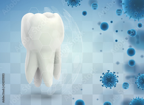 protection of teeth from caries and diseases. vector template