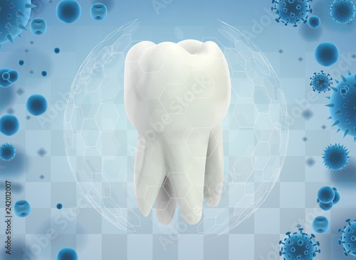 protection of teeth from caries and diseases. vector template