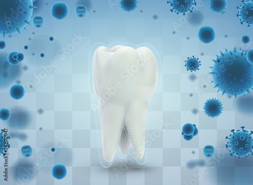 protection of teeth from caries and diseases. vector template