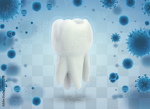 protection of teeth from caries and diseases. vector template