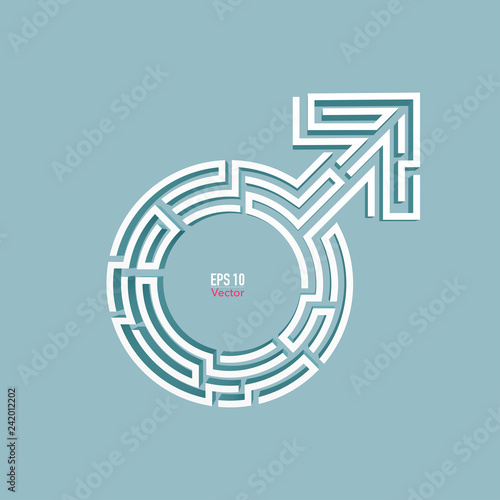 science of complexity in men, male sign combined with maze