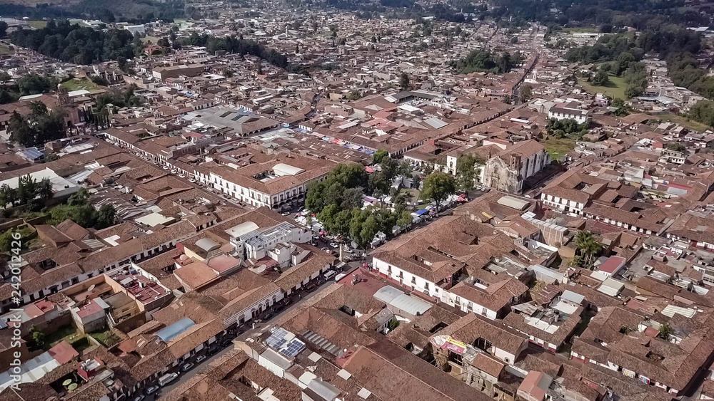 Aerial view of Patzcuaro Michoacan