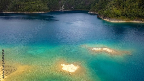 Aerial view of Montebello lakes in Chiapas Mexico