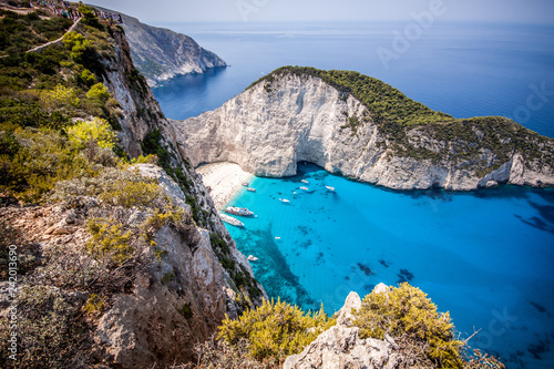 The shipwreck on the island of Zante  Greece. The view from the observation deck.