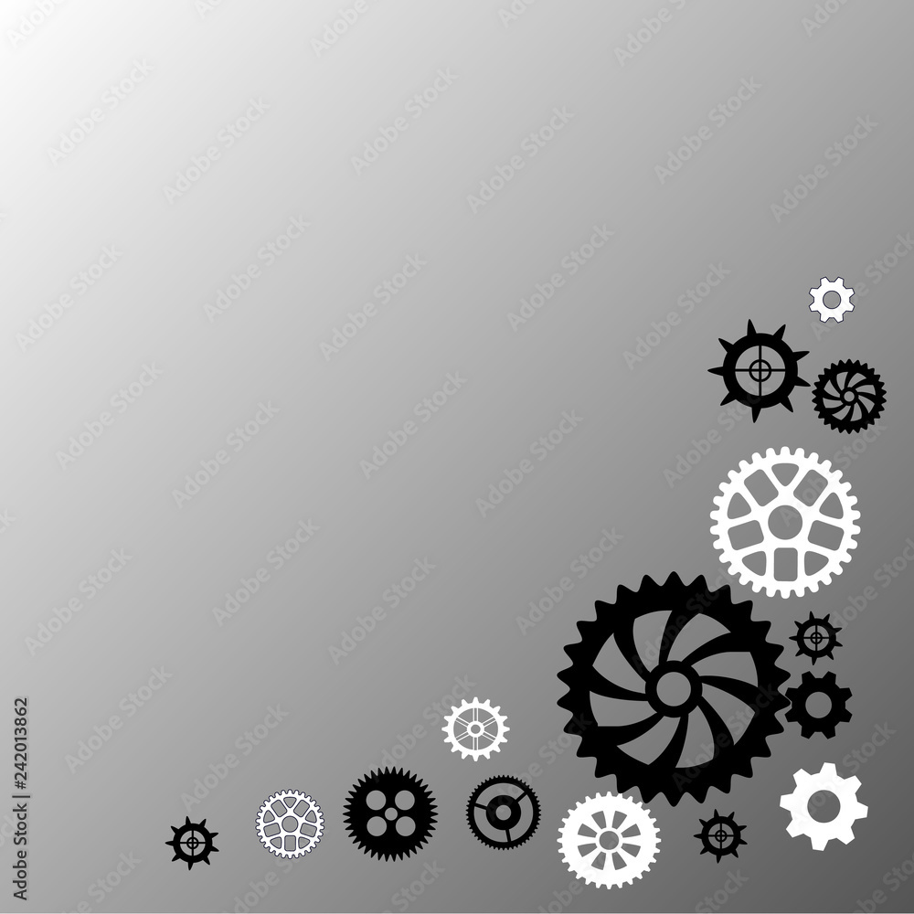 Different vector gears. Light background Different vector gears. Light background
