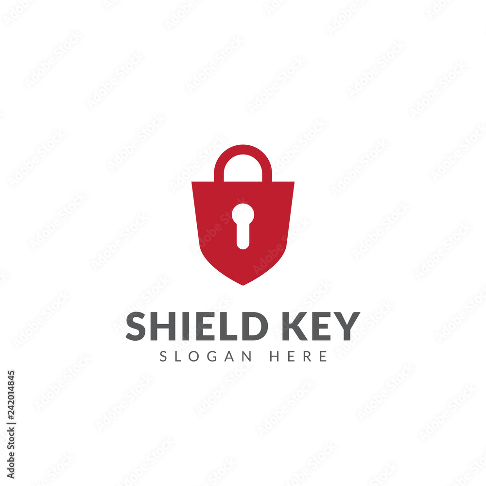 Shield key logo, protection logo vector design template Shield key logo, protection logo vector design template