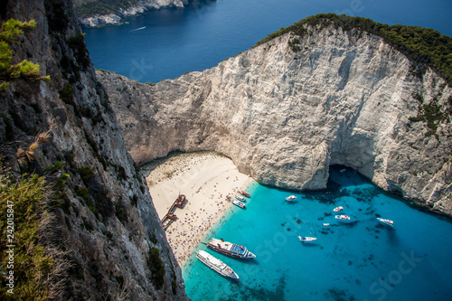 The shipwreck on the island of Zante, Greece. The view from the observation deck.