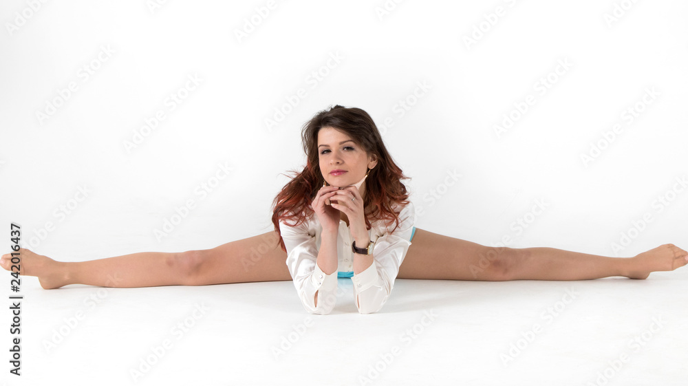 Portrait of a young beautiful woman in studio. Portrait of a young beautiful woman in studio.