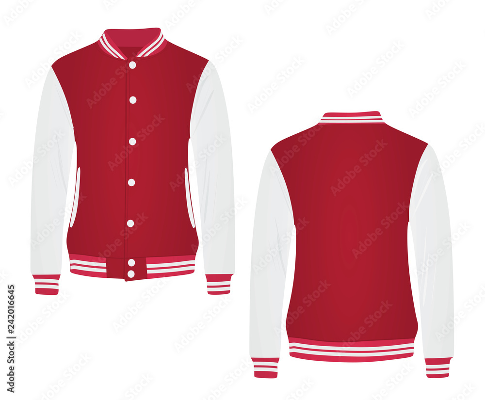 Red college jacket. vector illustration Stock Vector | Adobe Stock