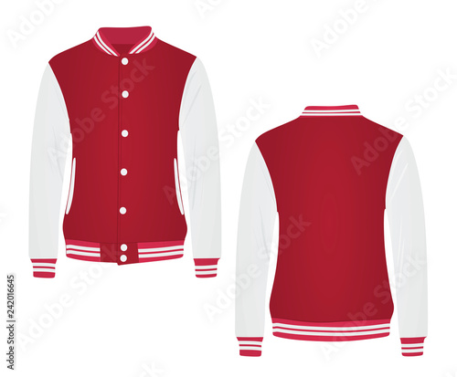 Red college jacket. vector illustration