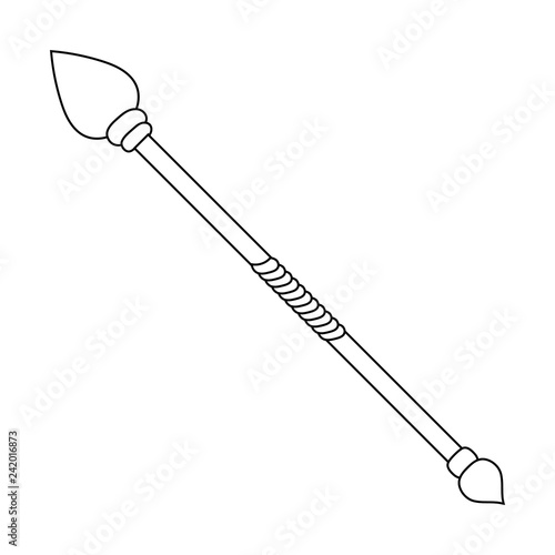 Staff Icon isolated on white background. Magic Weapon. Vector Illustration for Your Design, Game, Card, Web.