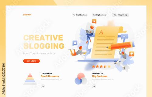 Creative Blogging Web Page Header