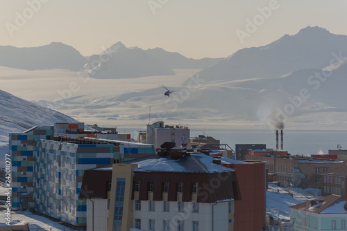 svalbard, golfstream, barentsburg, gronfjorden, polar night,  stemmevatnet photo