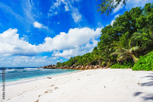 paradise beach on the seychelles, anse cocos, la digue 4